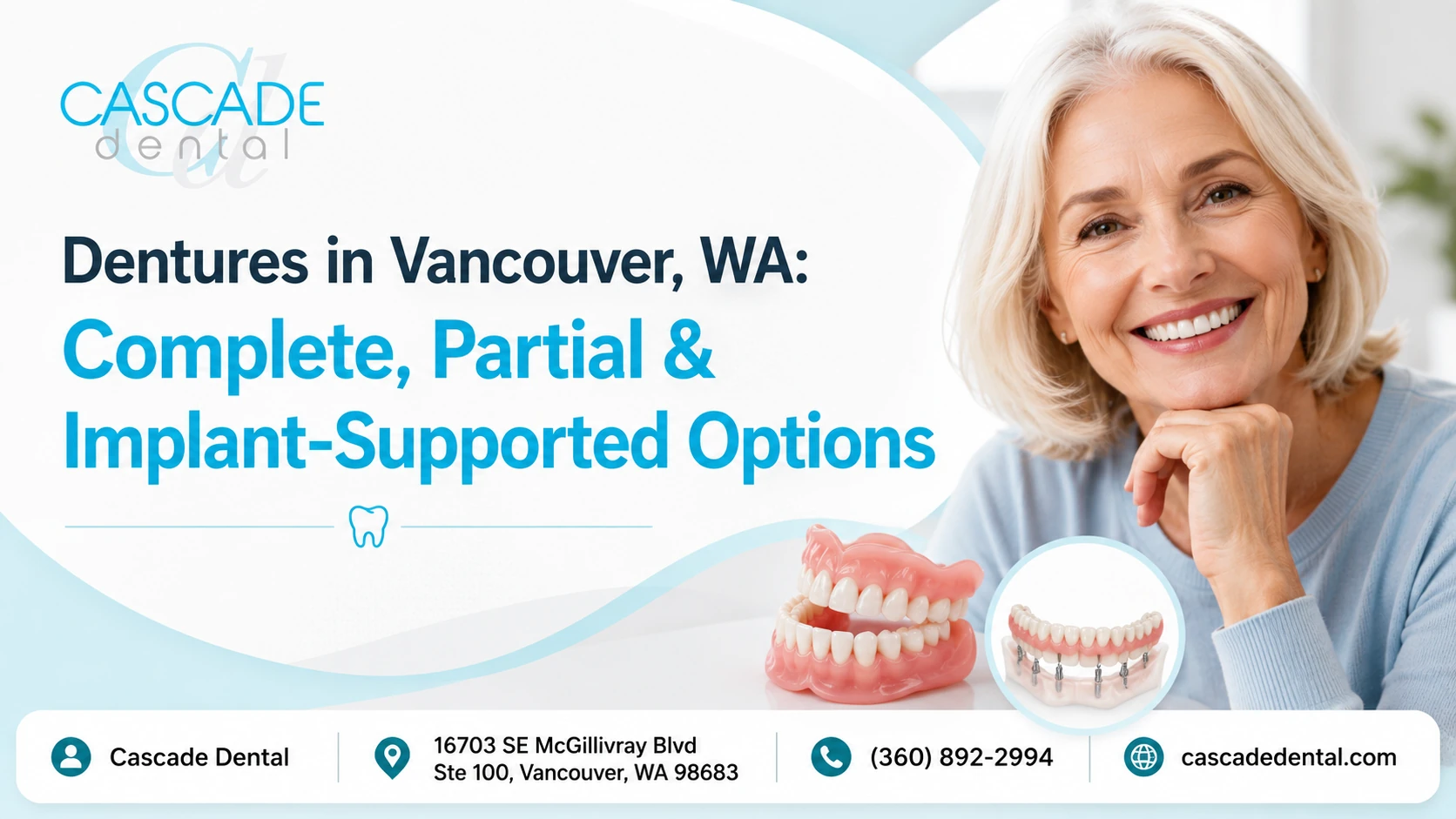 Dentures in Vancouver, WA: Complete, Partial & Implant-Supported Options